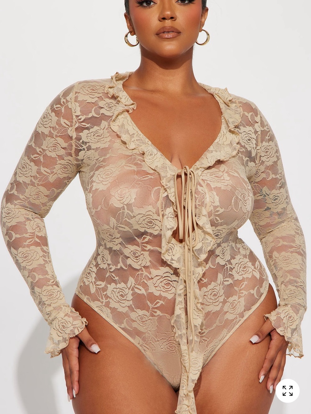 Romantic Rock Lace Tie-Front Bodysuit